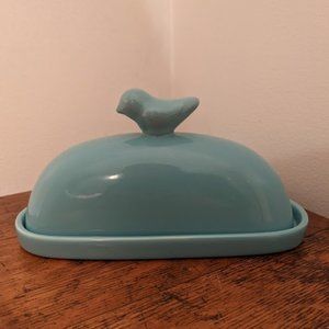 Charming bird butter dish
